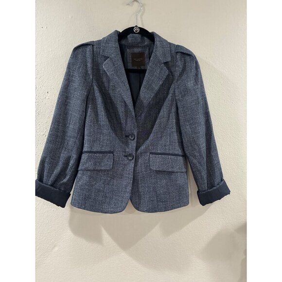 The Limited Collection womens career Blazer color Blue pockets 2 buttons front - Picture 2 of 10